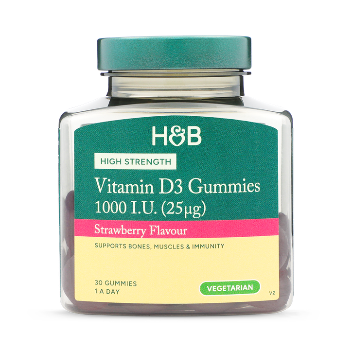 Holland & Barrett Vegan Vitamin D 1000 I.u. (25Ug) Strawberry Flavour 30 Gummies