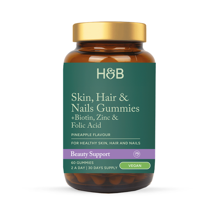 Holland & Barrett Skin Hair And Nails Vegan Pineapple Flavour Gummies - 60 Gummy