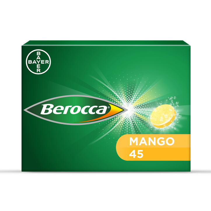 Berocca Energy Effervescent Tablets  Mango Flavour 45 Tablets image 1