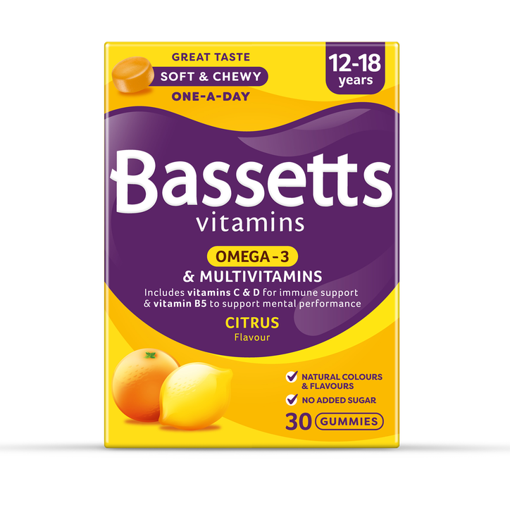 Bassetts Vitamins 12-18 Omega-3 & Multivitamins Citrus 30 Gummies image 1
