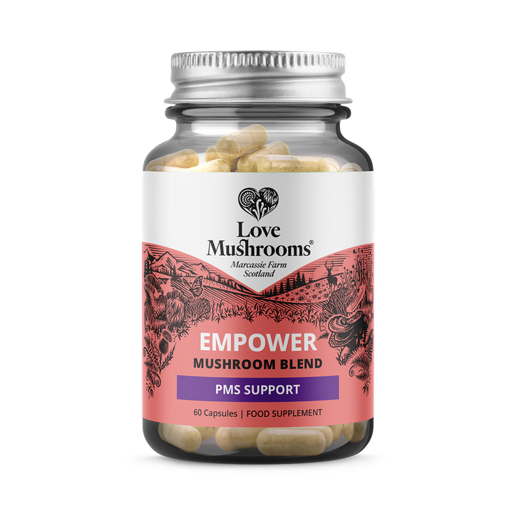 Women's Love Mushrooms Empower Mushroom Blend for PMS x 60 capsules - Nutritional Support - 60 Capsules
