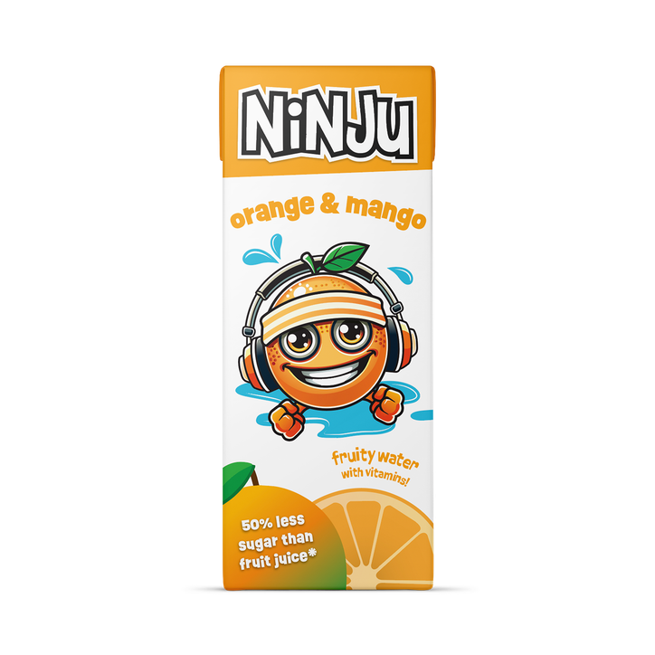 Ninju Orange & Mango Fruity Vitamin Water 200ml
