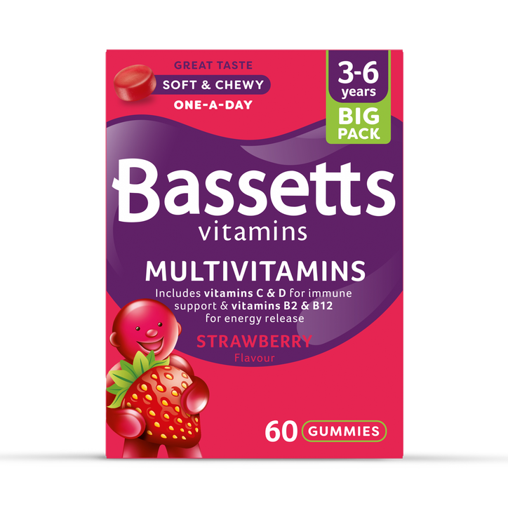 Bassetts Vitamins 3-6 Multivitamins Strawberry 60 Gummies image 1