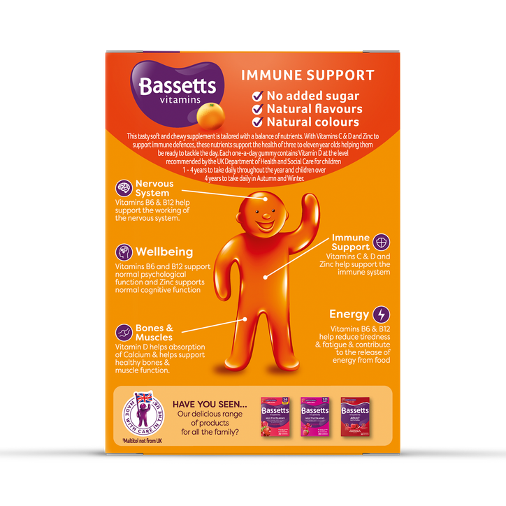 Bassetts Vitamins 3-11 Immune Support  Orange 30 Gummies image 2