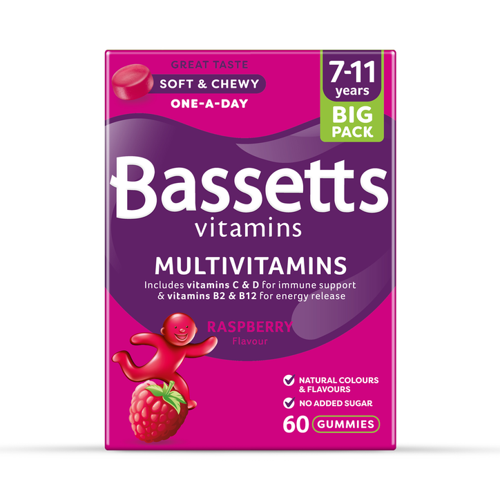 Bassetts Vitamins 7-11 Multivitamins Raspberry 60 Gummies image 1