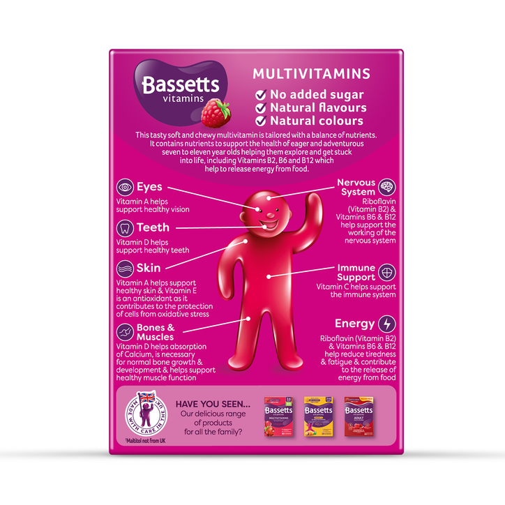 Bassetts Vitamins 7-11 Multivitamins Raspberry 60 Gummies image 2