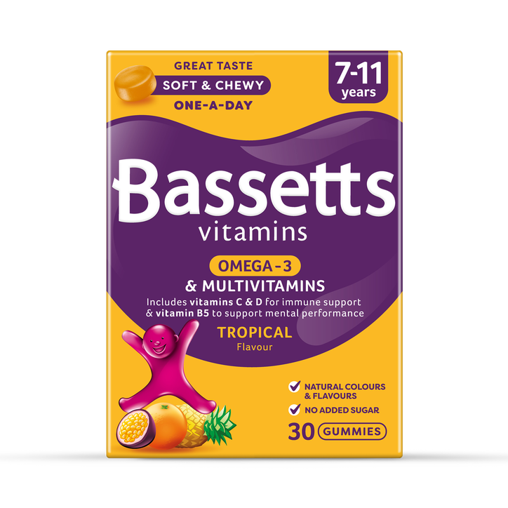 Bassetts Vitamins 7-11 Omega-3 & Multivitamins Tropical 30 Gummies image 1