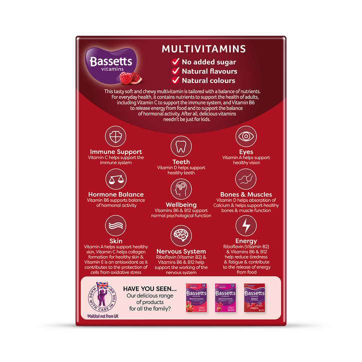 Bassetts Vitamins Adult Multivitamins Raspberry & Pomegranate 60 Pastilles image 2