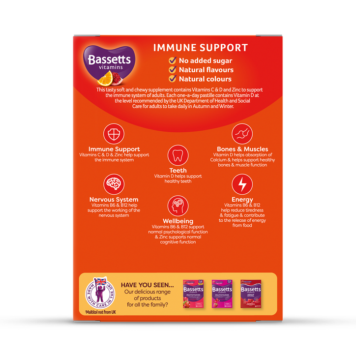 Bassetts Vitamins Adult Immune Support Multivitamins Orange & Pomegranate 30 Pastilles image 2