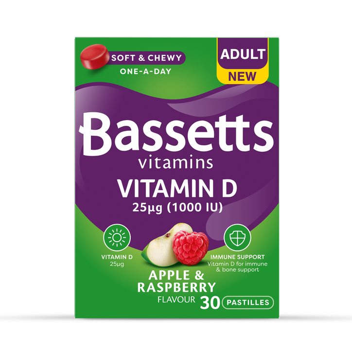 Bassetts Vitamins Adult Vitamin D  Apple & Raspberry 30 Pastilles image 1