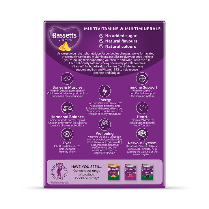 Bassetts Vitamins Woman 50+Multivitamins & Multiminerals Orange & Lemon 30 Pastilles image 2