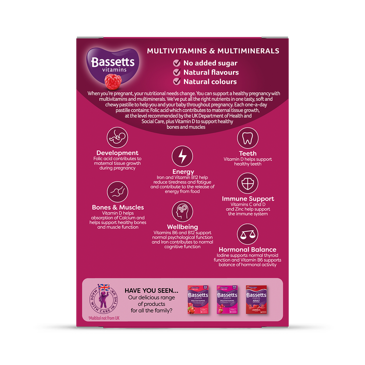 Bassetts Vitamins Pregnancy Multivitamins & Multiminerals  Raspberry 30 Pastilles image 2