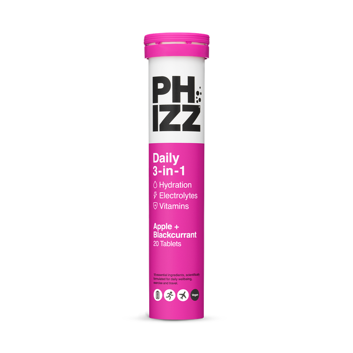 Phizz Daily Energy 3-In-1 Formula, Hydration, Electrolytes & Vitamins Effervescent Tablets Apple & Blackcurrant 20 Tablets image 1