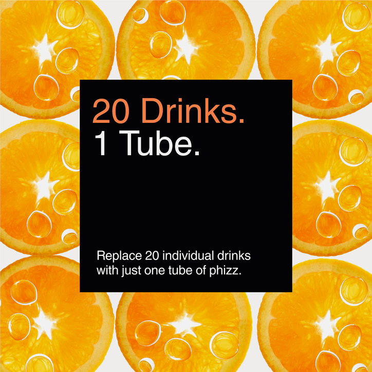 Phizz Daily Energy 3-In-1 Formula, Hydration, Electrolytes & Vitamins Effervescent Tablets Orange  20 Tablets image 7