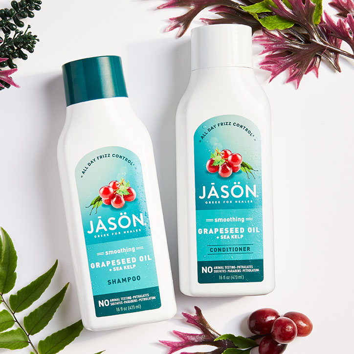 Jason Smoothing Grape Oil + SeaKelp Shampoo 473ml image 3
