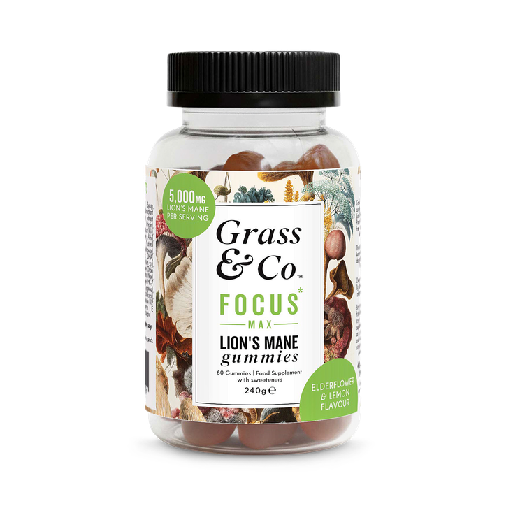 Grass & Co. FOCUS Lion's Mane Lemon & Elderflower 5000mg 60 Gummies
