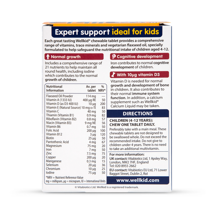 Vitabiotics Wellkid Multi-Vitamin Chewables 30 Tablets image 2