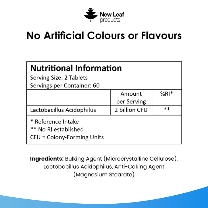 Probiotic Lactobacillus Acidophilus Tablets 120 tablets image 2