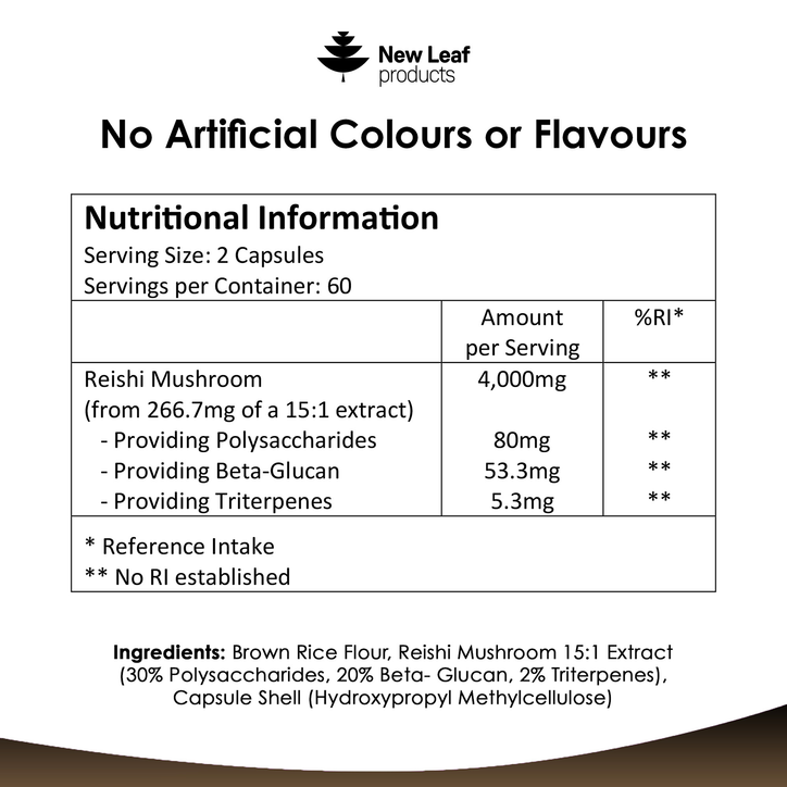 Reishi Mushroom Capsules 120 capsules image 3