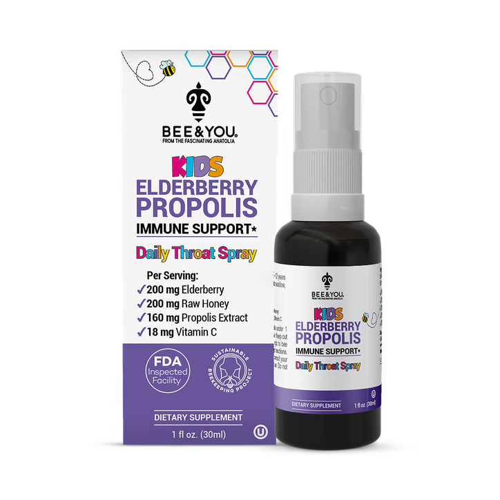 BEE&YOU - Propolis Elderberry Honey Throat Spray For Kids - 30ml - Immune Support
