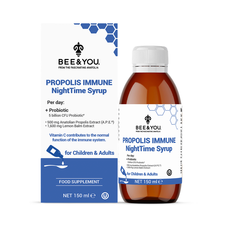 BEE&YOU Propolis Immune Night Time Syrup - Probiotic, 150 ml