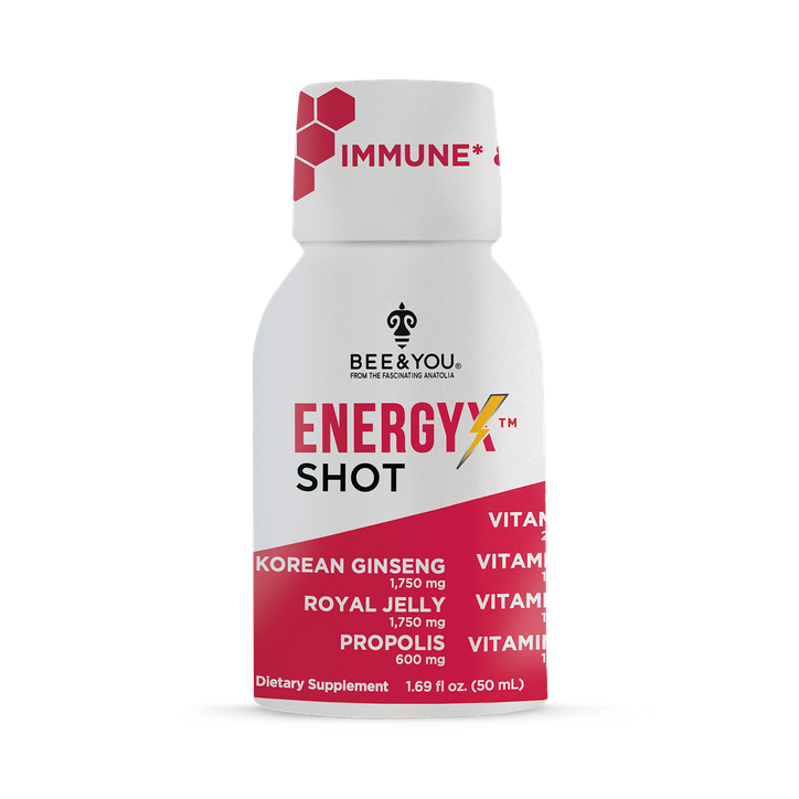 BEE&YOU Energy-X Royal Jelly Red Ginseng Propolis Raw Honey Shots for Adult  50ml*12