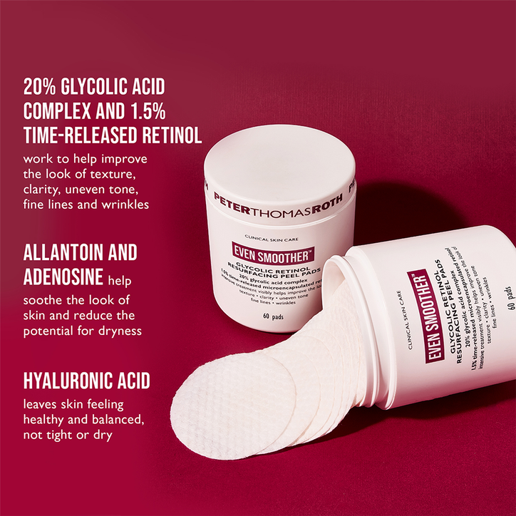 Peter Thomas Roth Even Smoother Glycolic Retinol Resurfacing Peel Pads 60 Pads image 2