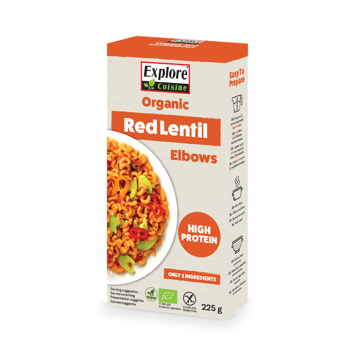 Explore Cuisine Organic Red Lentil Elbow Pasta 225g
