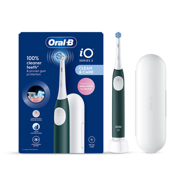 Oral-B iO2 Forest Green Rechargeable Toothbrush with Travel Case