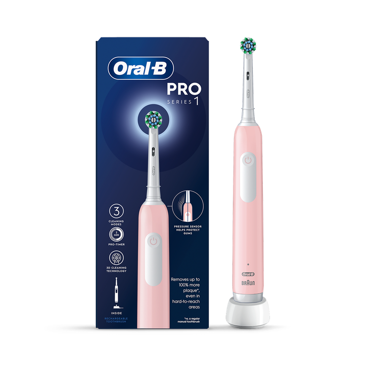 Oral-B Pro Series1 Cross Action Rechargeable Toothbrush - Pink