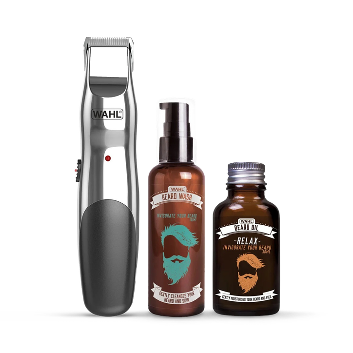 Wahl Gift Set Rechargeable Trimmer, Beard Oil & Beard 9916803