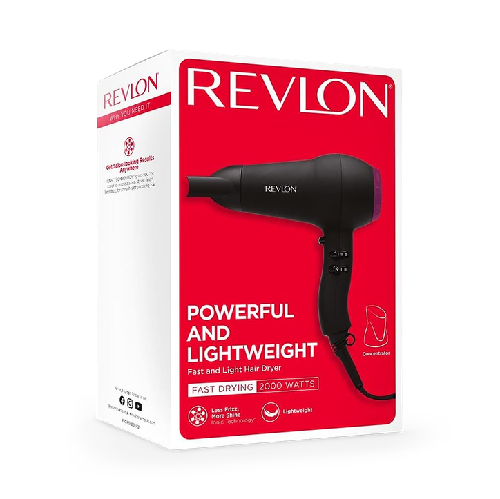 Revlon Perfect Heat Fast And Light Hair Dryer Black/Pink Rvdr5823