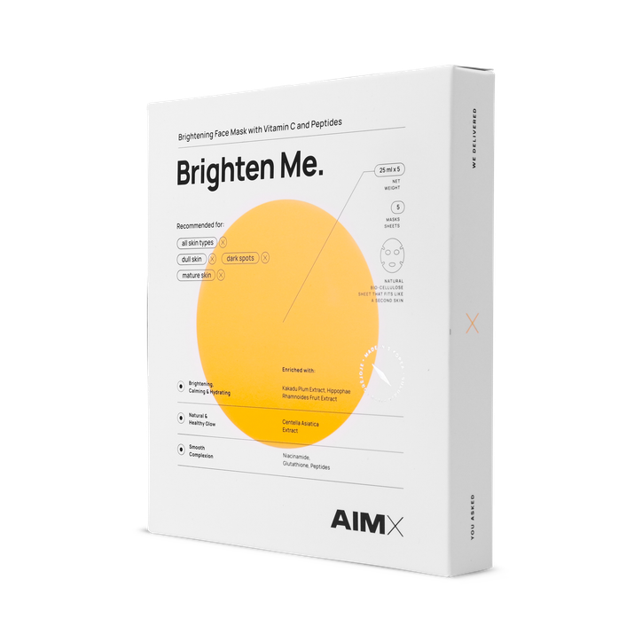 Box Of Aimx Sheet Mask With Vitamin C Brighten Me 5 Sheets X 25ml image 1