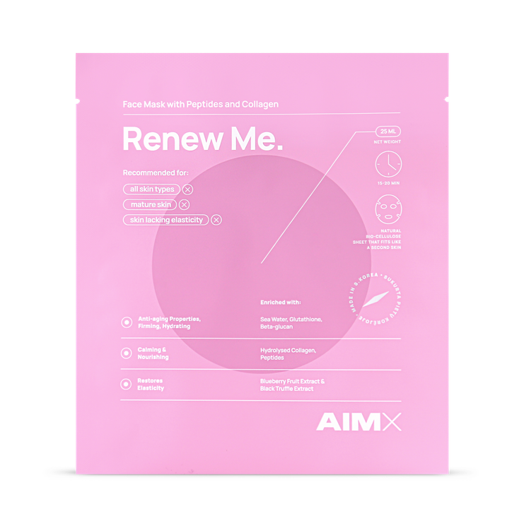 Aimx Sheet Mask With Peptides And Collagen Renew Me 25ml image 1