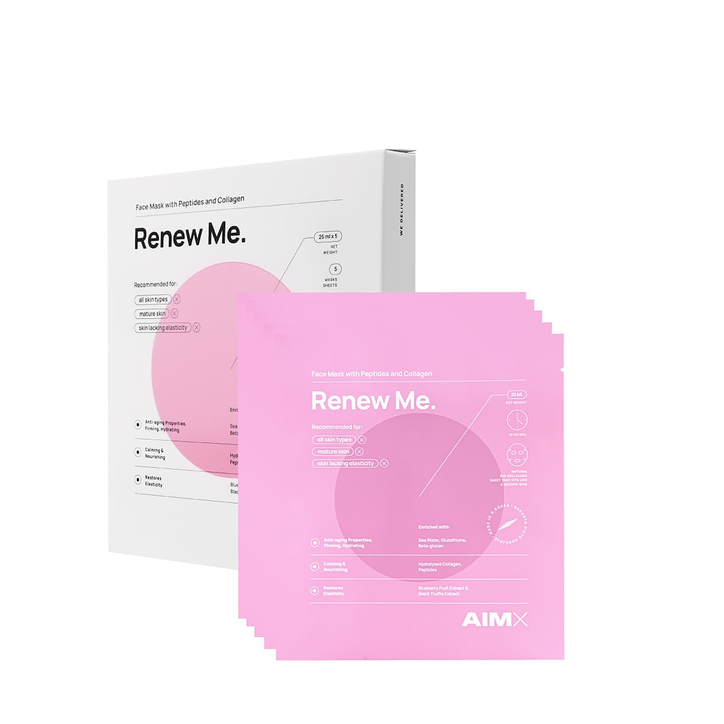 Aimx Sheet Mask With Peptides And Collagen Renew Me 5 Sheets 25ml image 2