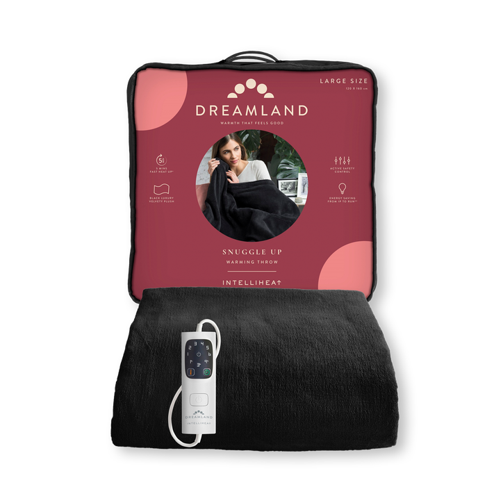 Dreamland SnuggleUp Warming Throw 120X160cm Black 16769C