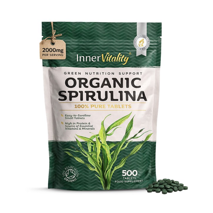 INNER VITALITY Organic Spirulina 500x Tablets - 500 Count