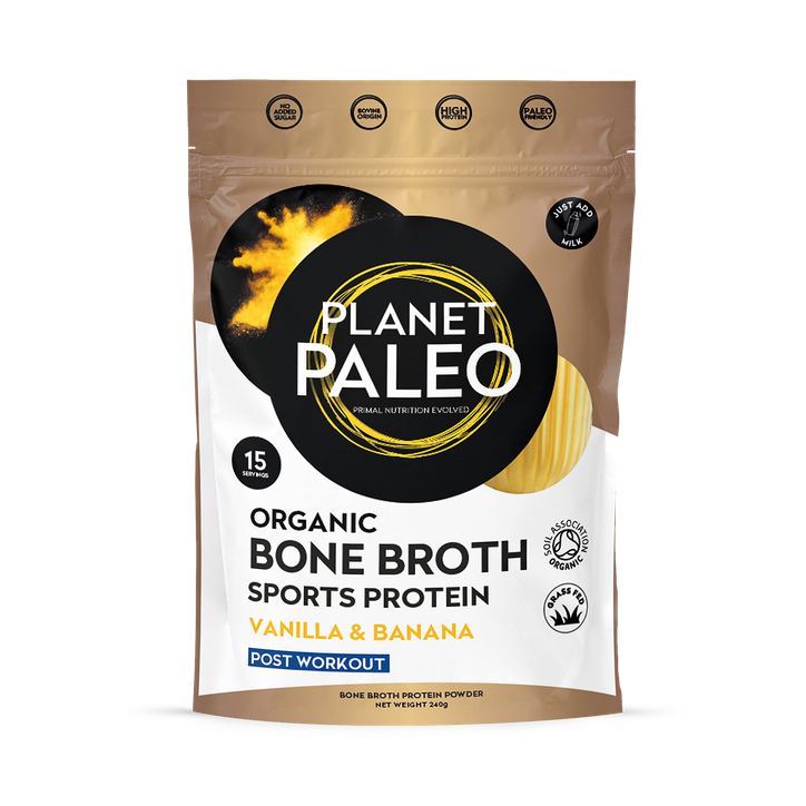 Planet Paleo Organic Bone Broth - Sports Protein Vanilla & Banana 240g - 240 g