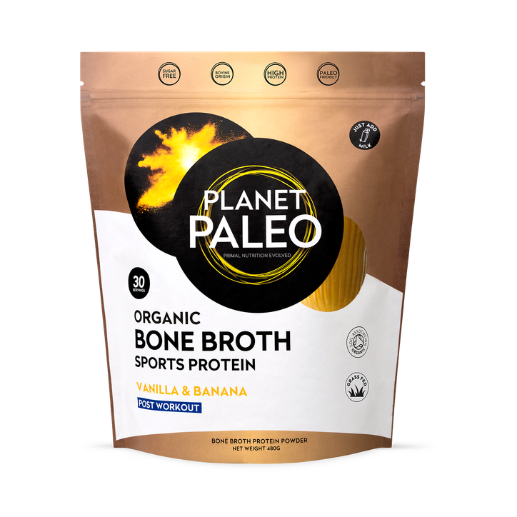Planet Paleo Organic Bone Broth - Sports Protein Vanilla & Banana 480g - 480 g