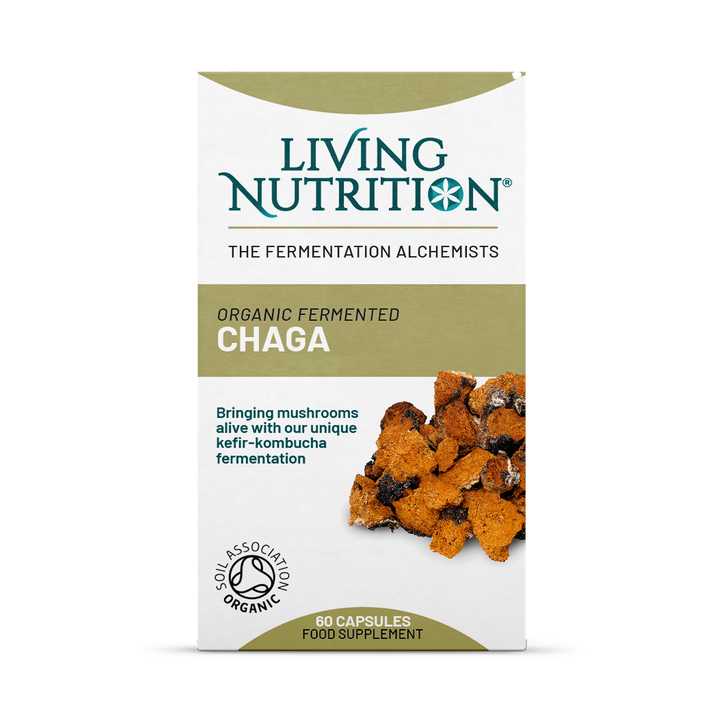 Living Nutrition Organic Fermented Chaga 60 Caps