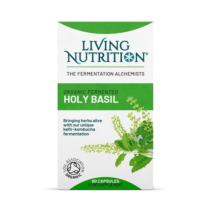 Living Nutrition Organic Fermented Holy Basil 60 Caps - 60 Capsules