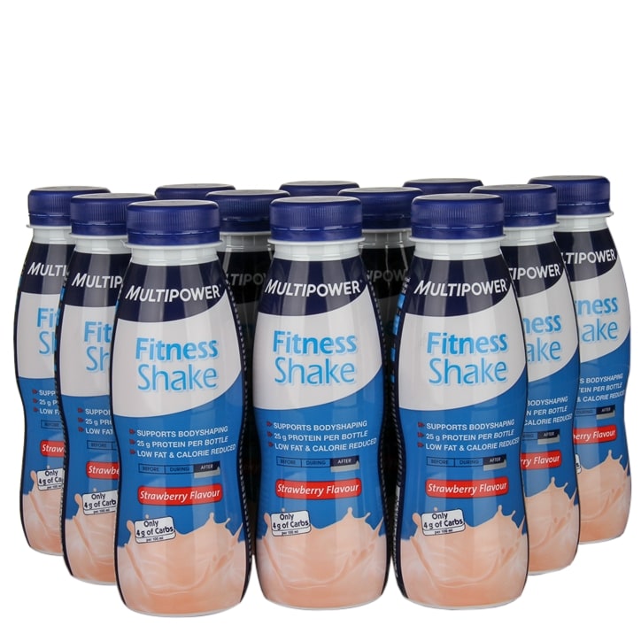 Multipower Fitness Shake Strawberry 12 x 330ml image 1
