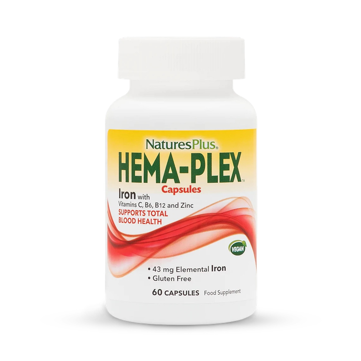 NaturesPlus HEMA-PLEX Iron with Vitamins B, C & Zinc 60 Capsules