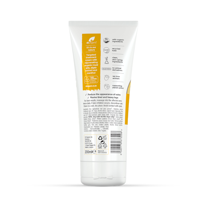 Dr Organic Royal Jelly Leg & Vein Cream 200ml image 2