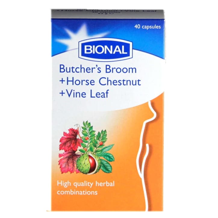 Bional Butchers Broom Horse Chestnut and Vine Leaf 40 Capsules