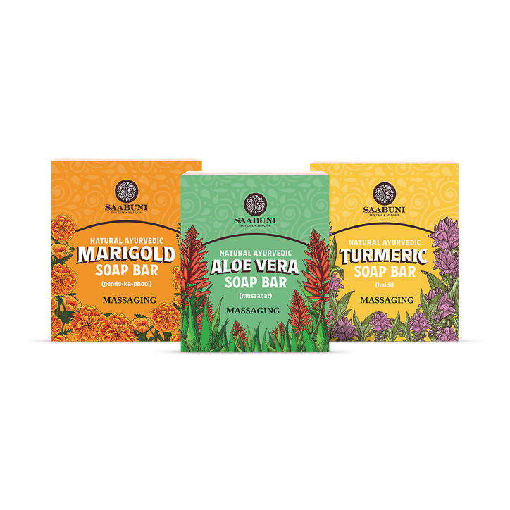 Massaging Soap Bar Collection Set with 3 Soaps