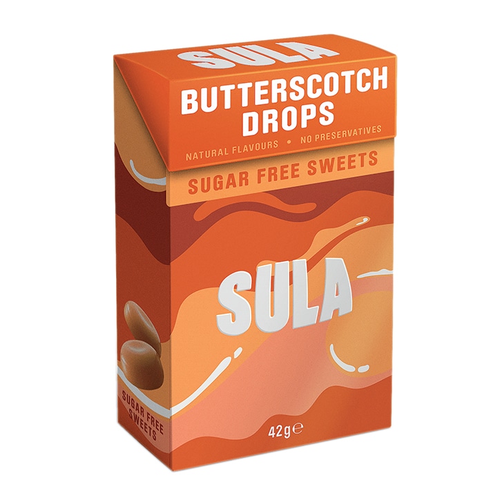 Sula Butterscotch Sugar Free Sweets 42g image 1