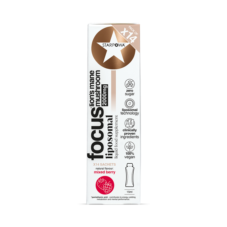 Starpowa Focus Lion's Mane Liquid Liposomal Mixed Berry 2000 mg 14 Sachets