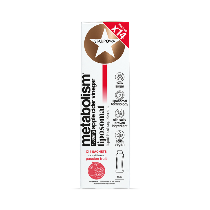 Starpowa Metabolism Apple Cider Vinegar Liquid Liposomal Passion Fruit 1500Mg 14 Sachets