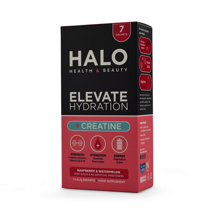 Halo Health and Beauty Limited ELEVATE Hydration +Creatine Electrolytes Raspberry & Watermelon x7 Sachets